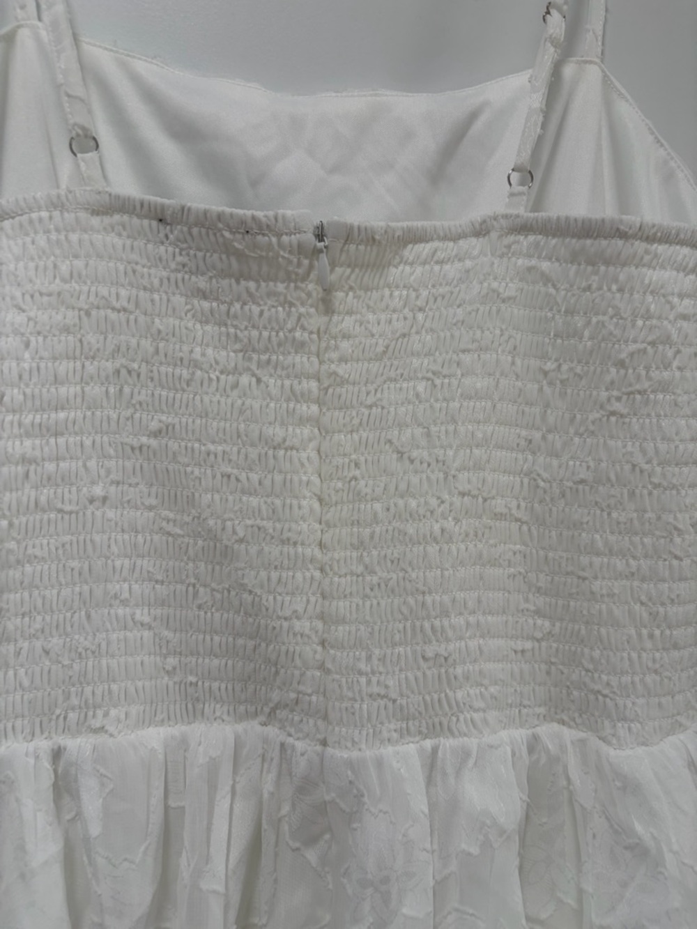 Lulus Grace and Beauty NWOT size Large White Burnout Floral Print Tiered Dress - Picture 8 of 14